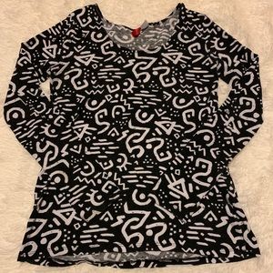 H&M Divided Long Sleeve Black Printed Shirt